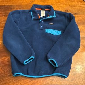 Kids sz Patagonia 10 medium Synchilla Snap-T Fleece Pullover blue girls boys
